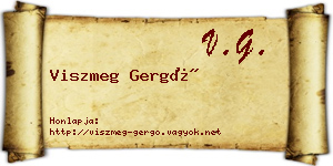 Viszmeg Gergő névjegykártya